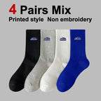 Polyester Blend Crew Socks Casual Footwear 4 Pair Set