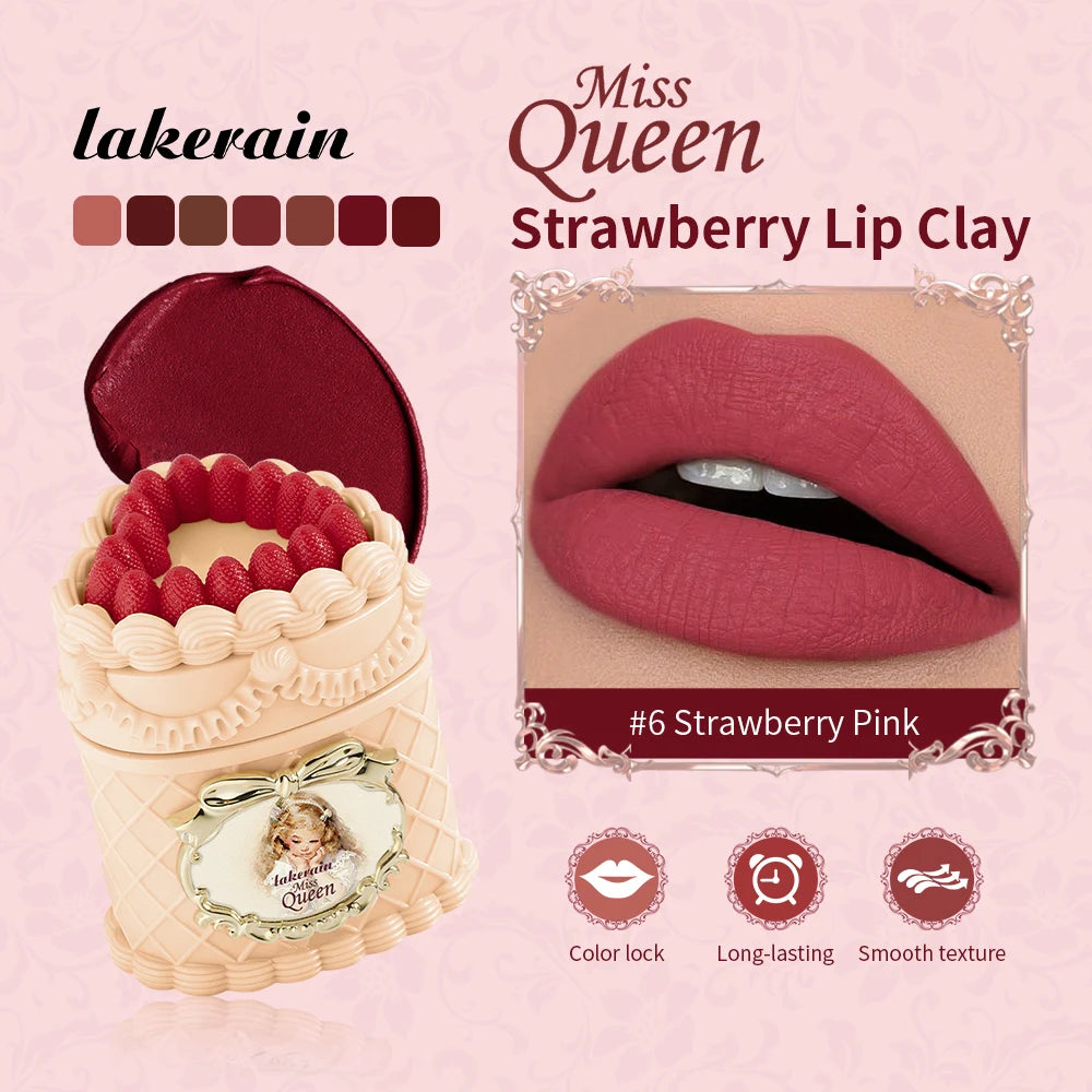 Strawberry Matte Lip Clay Velvet Cream Lipstick - 2
