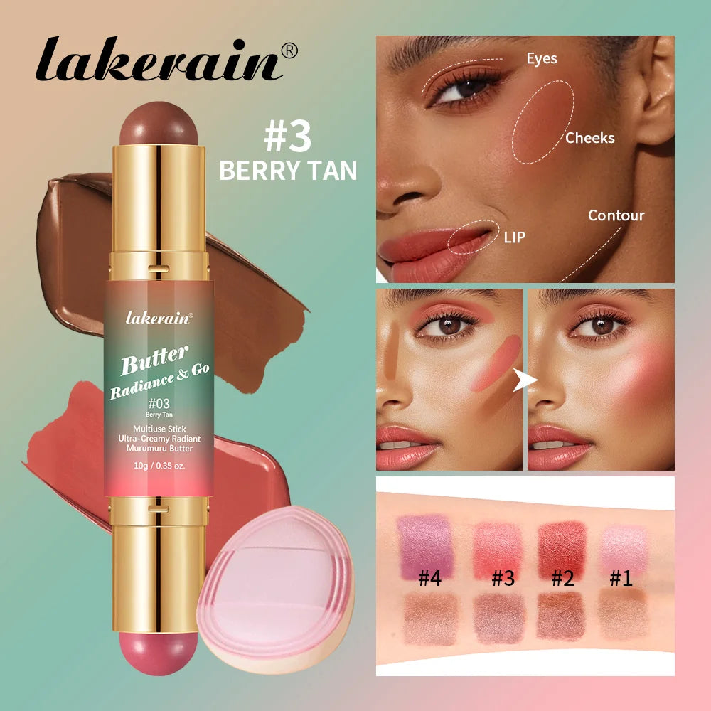 Double Ended Cream Bronzer and Blush Makeup Stick - 1