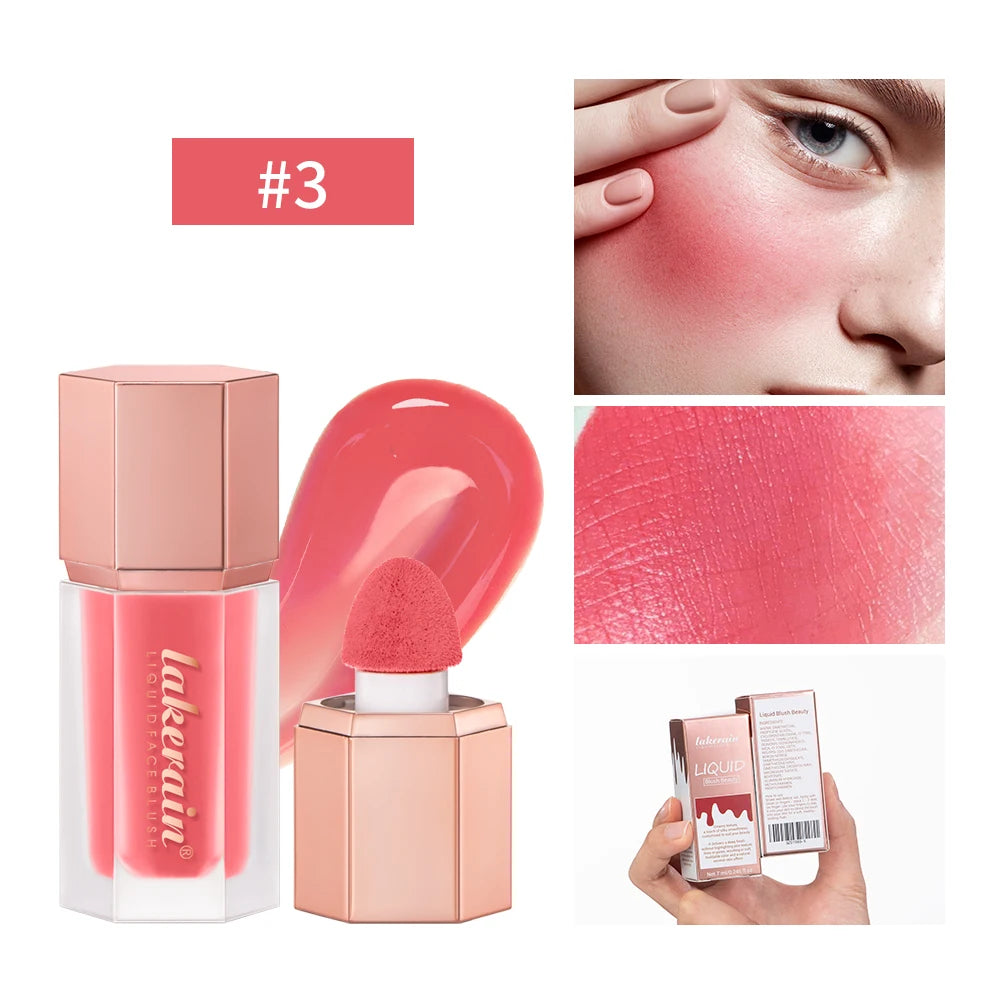 Waterproof Velvet Matte Liquid Blush with Mushroom Applicator - 1