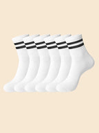 Polyester Blend Mens Crew Socks Mid Tube Casual Wear