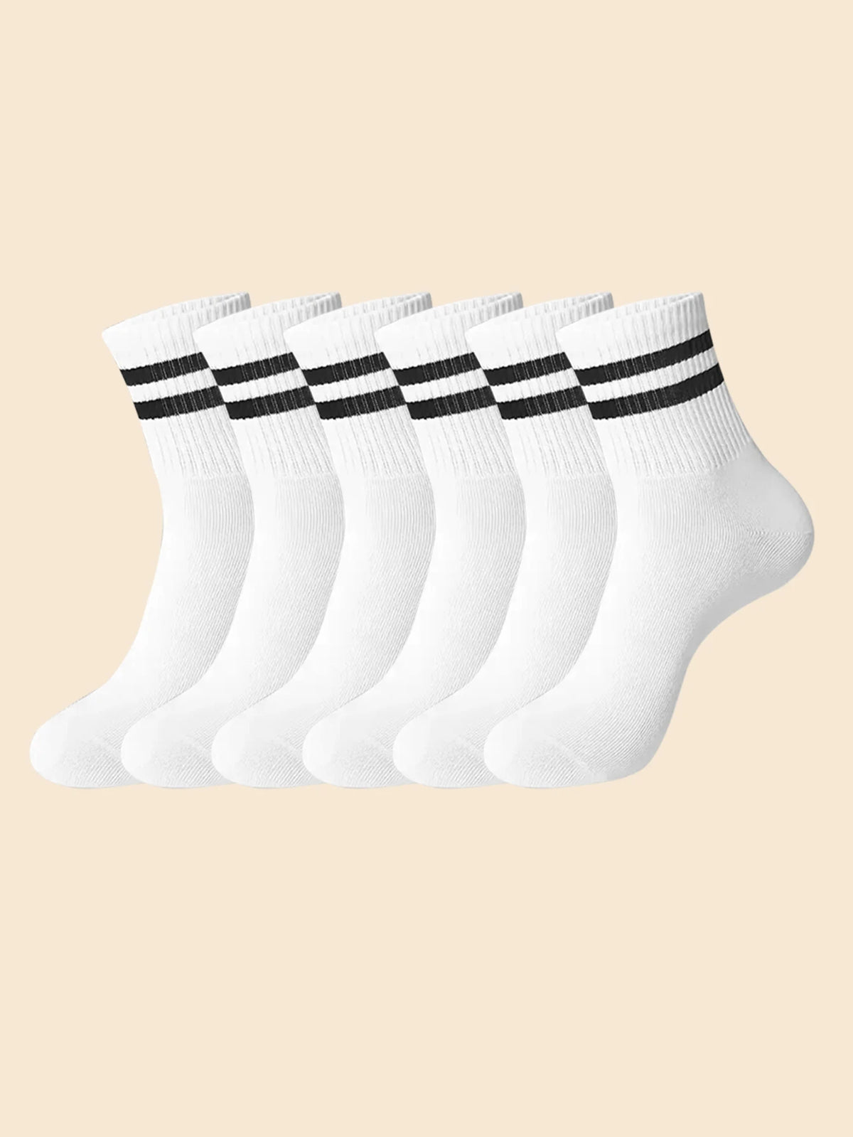 Polyester Blend Mens Crew Socks Mid Tube Casual Wear