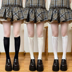 Nylon Polyester Ribbon Bow Thigh High Stockings