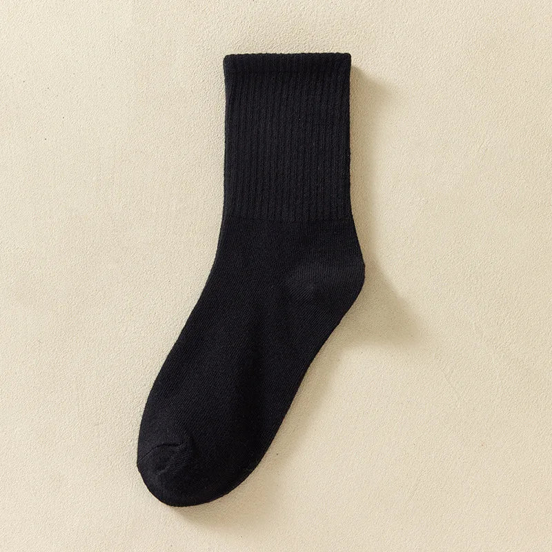 Polyester Mid Tube Casual Striped Women Socks 6 Pairs