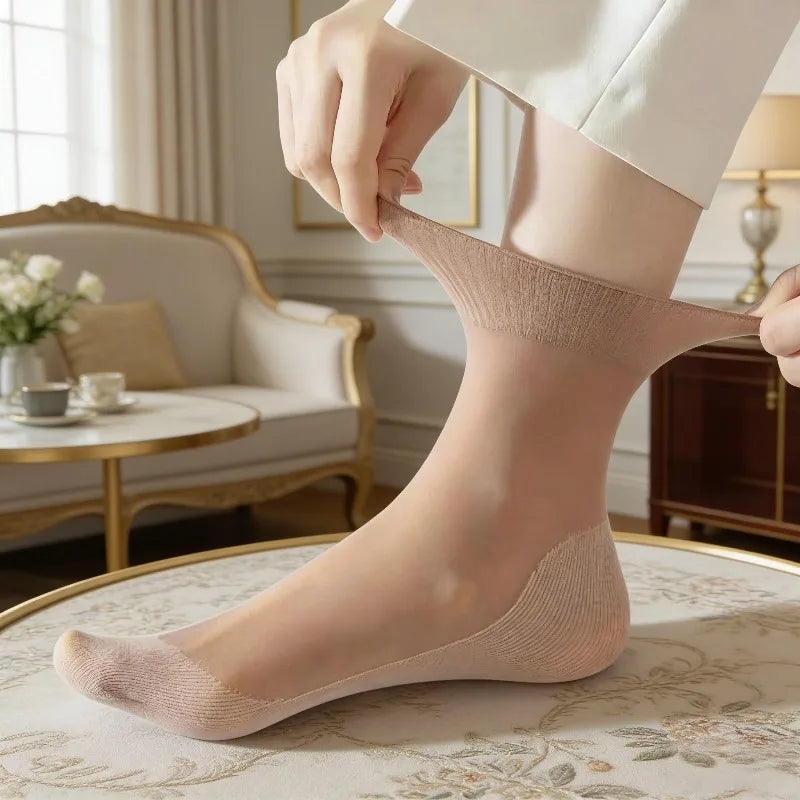 12 Pairs Non Binding Nylon Elastane Crew Socks for Sensitive Feet - 8