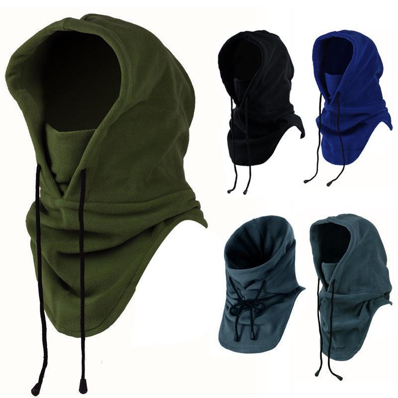 Cotton Polyester Fleece Thermal Hooded Neck Warmer Winter Hat - 6
