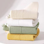 9 Pairs Women Polyester Elastane Striped Casual Middle Tube Socks