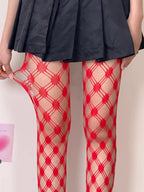 Nylon Elastane Geometric Pattern Fishnet Tights