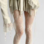 Floral Lace Mesh Pantyhose Women Nylon Tights
