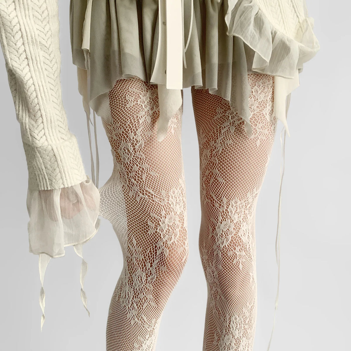 Floral Lace Mesh Pantyhose Women Nylon Tights