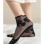 Floral Lace Low Tube Womens Socks