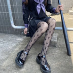 Nylon Cross Print Gothic Lolita Fishnet Tights
