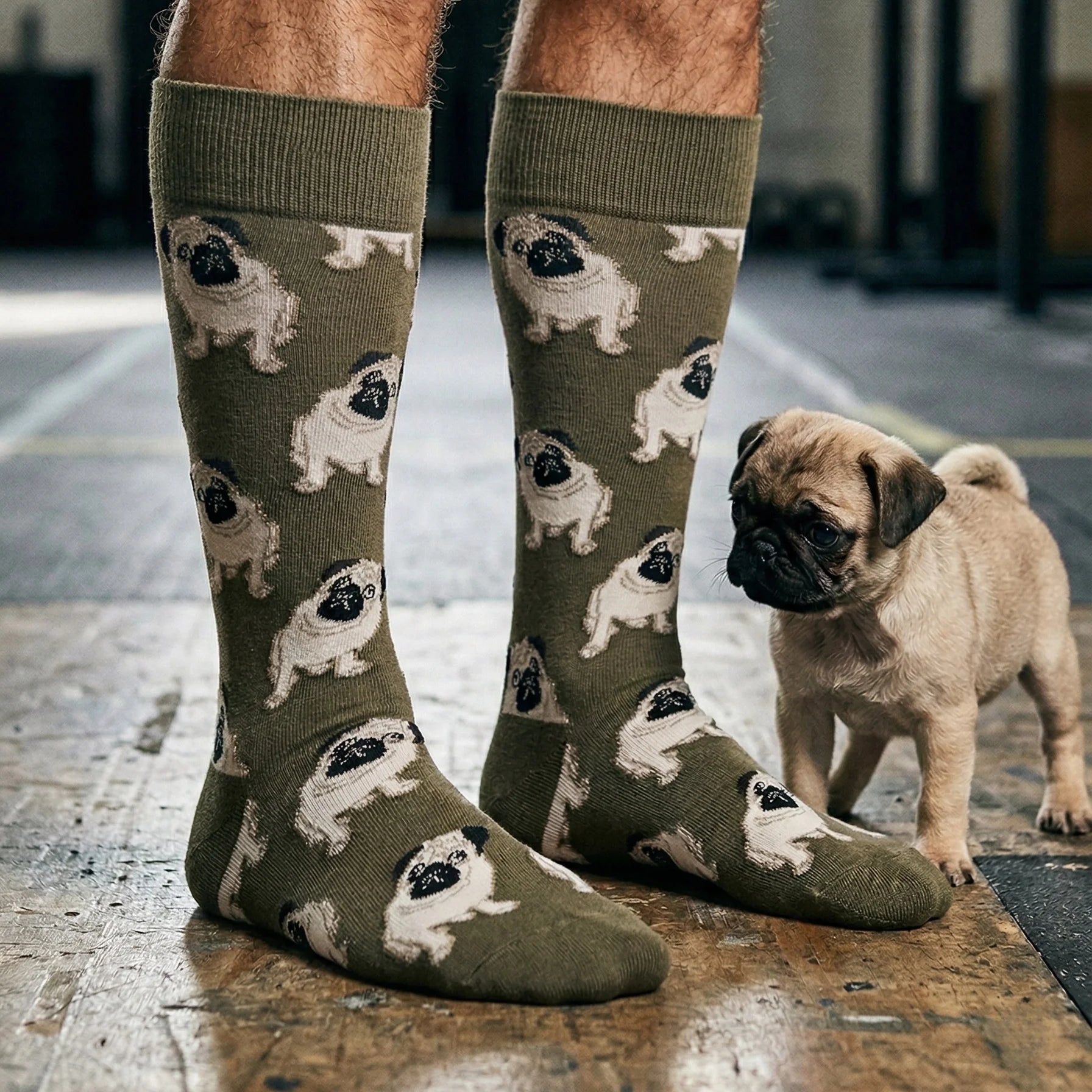 Polyester Blend Dog Pattern Crew Socks