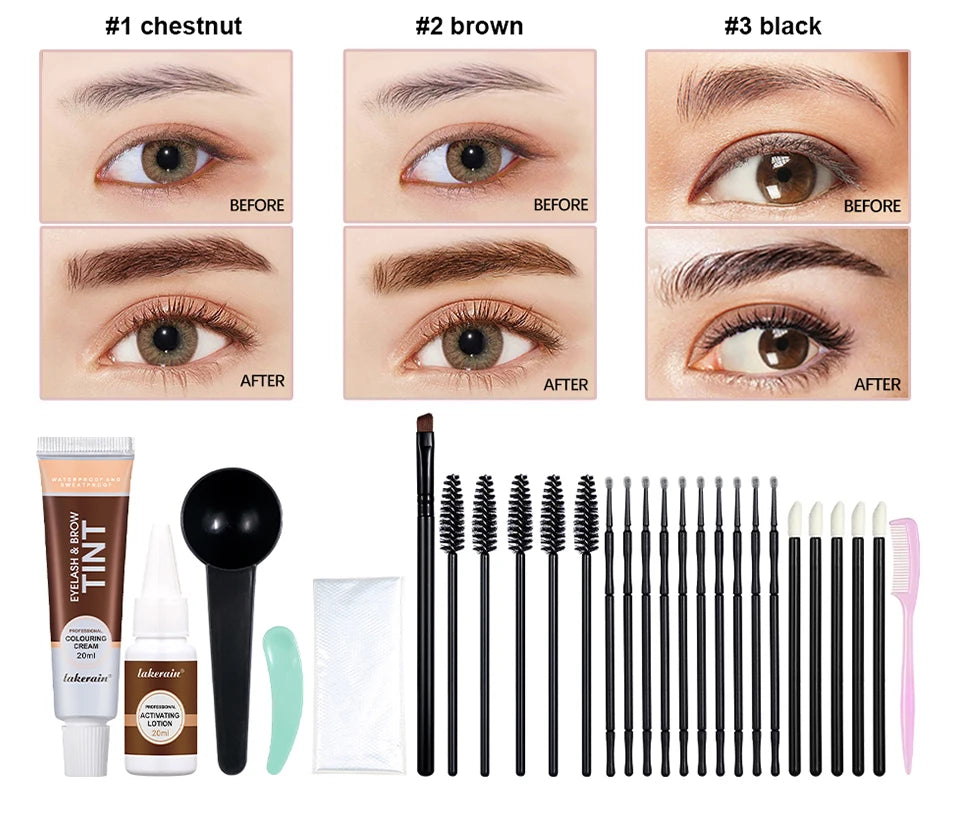 Eyelash and Eyebrow Tinting Kit Waterproof Cosmetic Dye