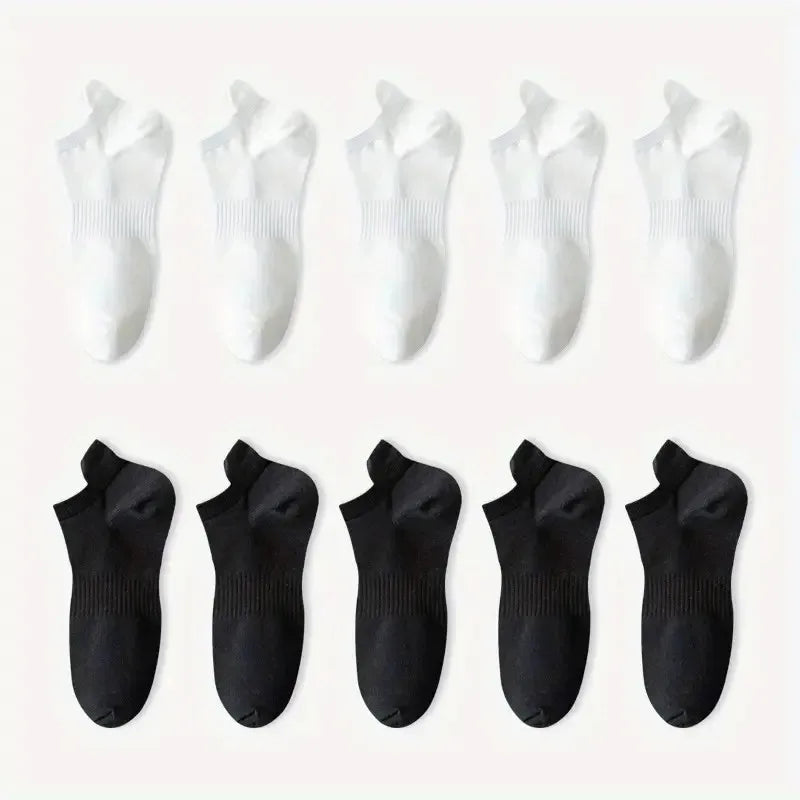 10 Pairs Mens Cotton Casual Ankle Socks