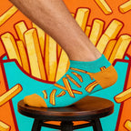 Cotton Blend French Fries Print Ankle Socks