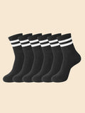 Polyester Blend Mens Crew Socks Mid Tube Casual Wear