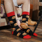 Unisex Polyester Crew Socks Food Pattern