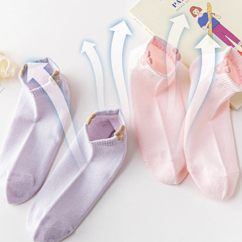 Women Cartoon Knitted Low Tube Casual Socks