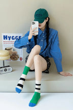 Striped Cotton Middle Tube Casual Socks