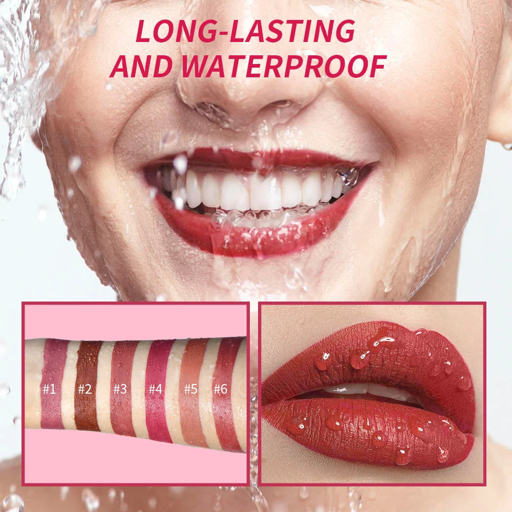 Matte Liquid Lip Tint Waterproof Long Lasting Lip Color - 6