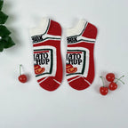 Cotton Blend Novelty Food Print Mid Calf Unisex Socks