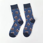 Cotton Blend Otter Print Mid Calf Casual Socks