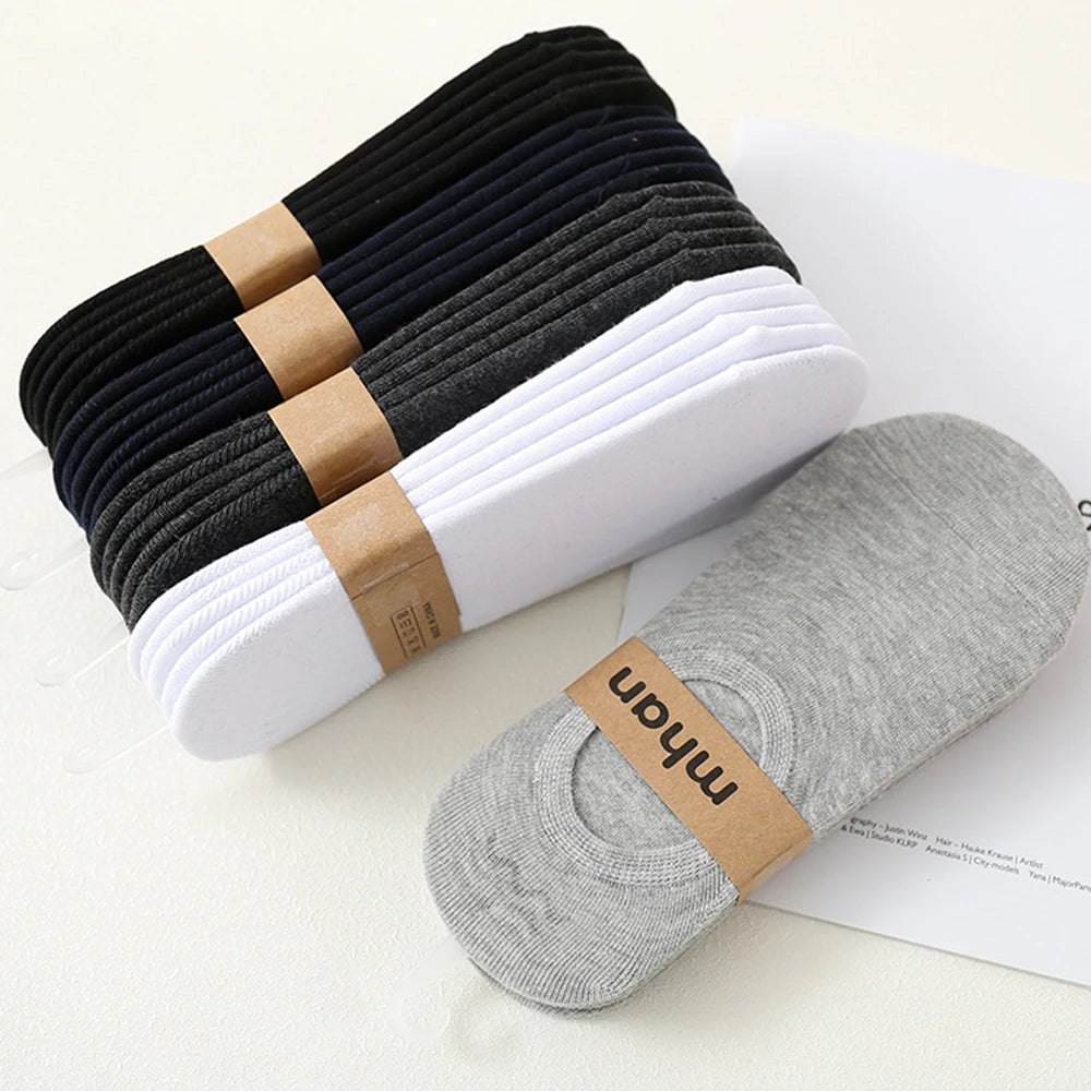 Cotton Low Cut Invisible Mens Ankle Socks 5 Pairs