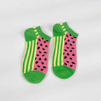 Cotton Blend Watermelon Print Casual Socks