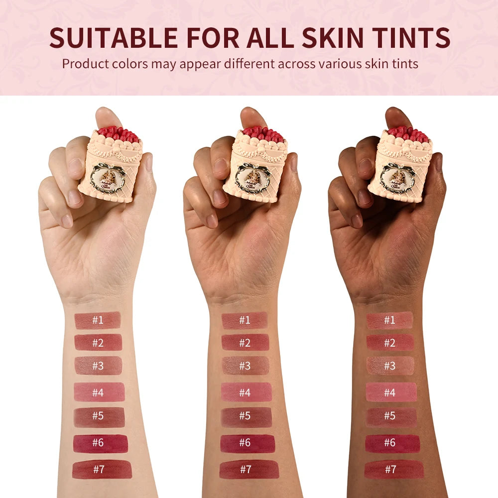 Strawberry Matte Lip Clay Velvet Cream Lipstick - 5