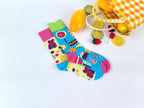 Cotton Blend Cartoon Bear and Sweets Pattern Casual Mid Tube Socks