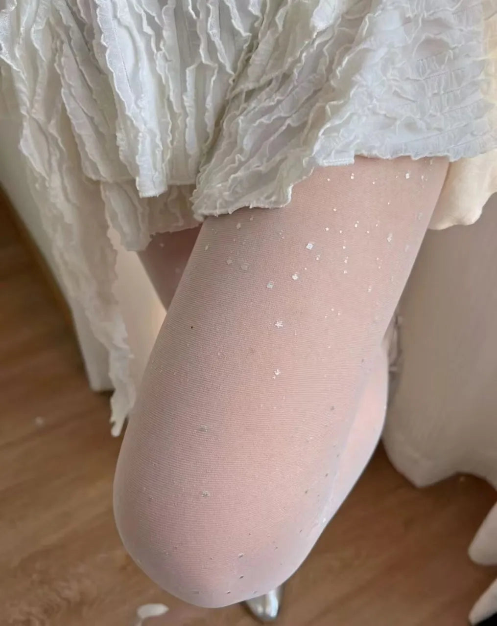 Polyester Elastane Sequin Sheer Pantyhose