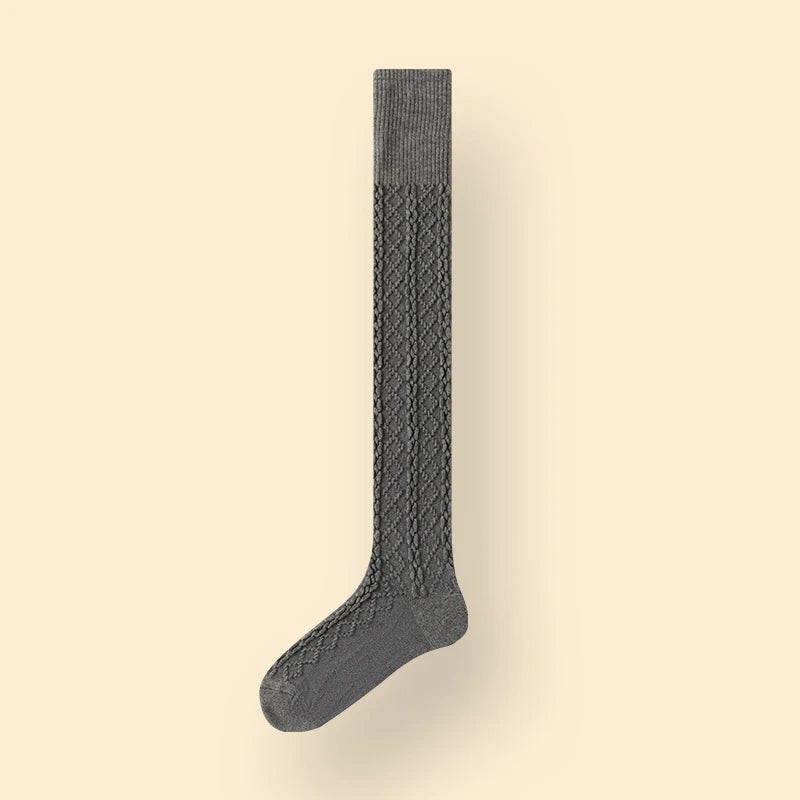 Wool Blend Knit Knee High Socks
