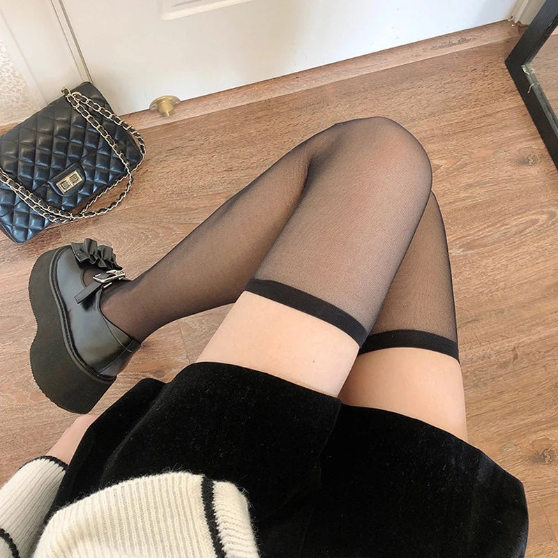 Polyester Fishnet Lolita Lace Thigh High Stockings
