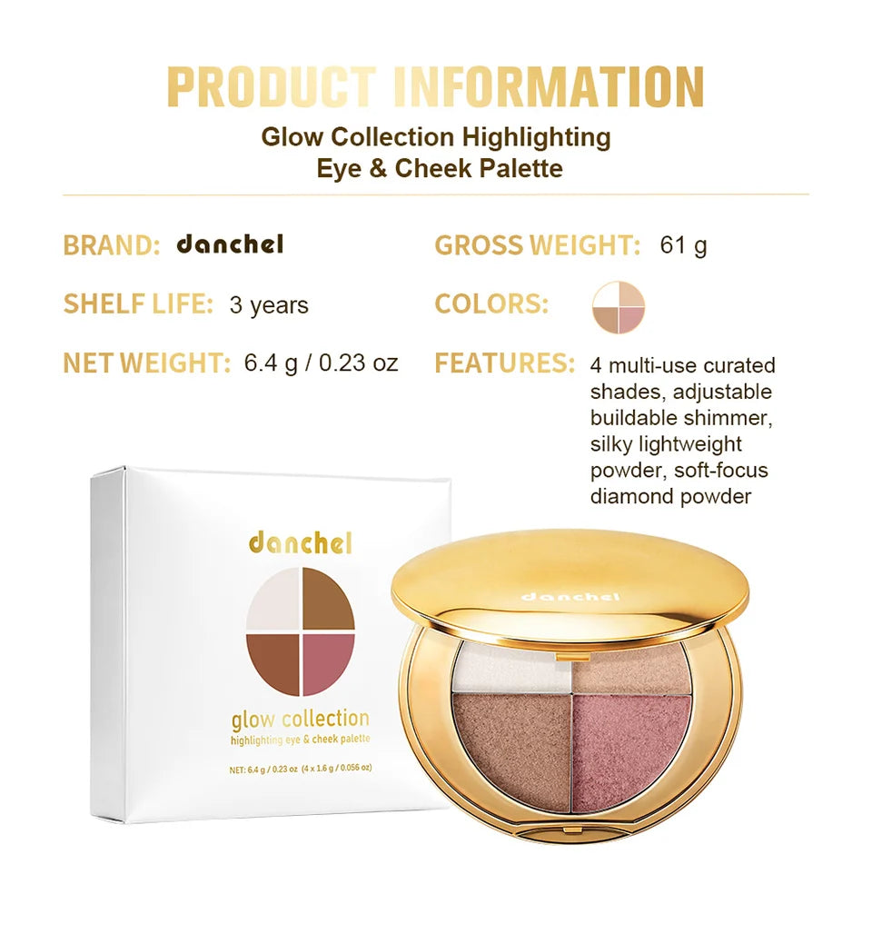 Powder Highlighter and Bronzer Face Makeup Palette