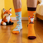 Cotton Blend Fox Pattern Mid Calf Unisex Socks
