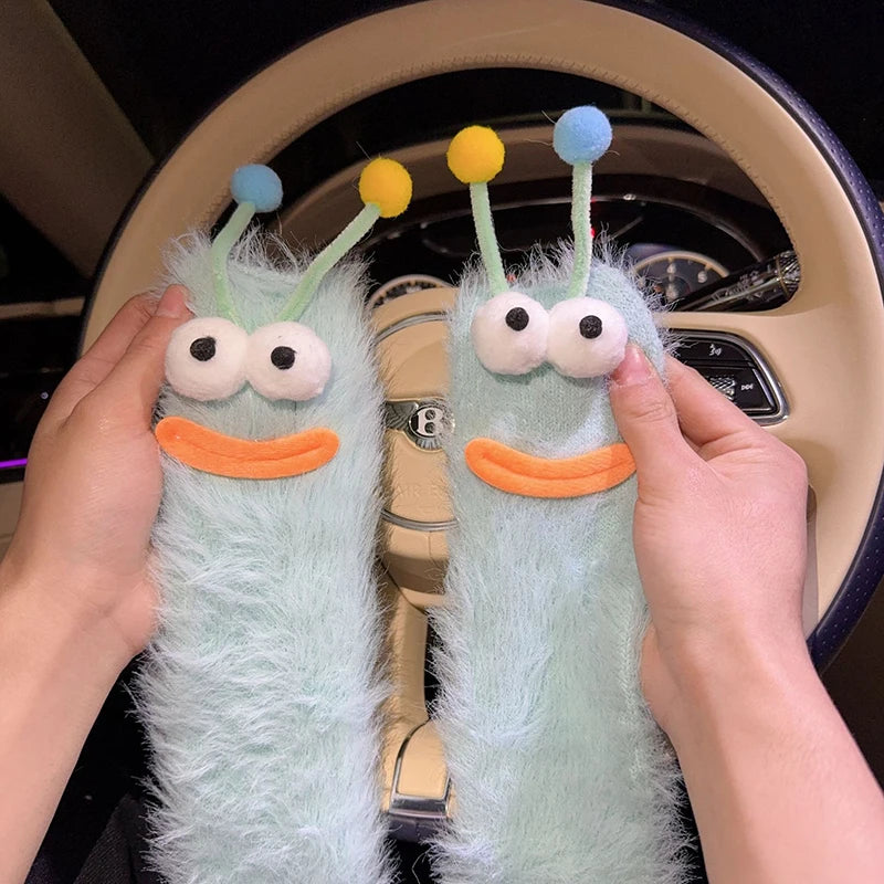 Polyester Elastane Cartoon Plush Socks - 8