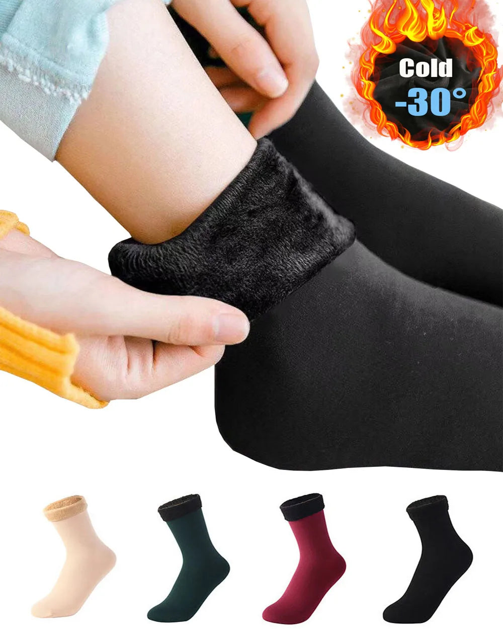 Polyester Fleece Lined Winter Socks