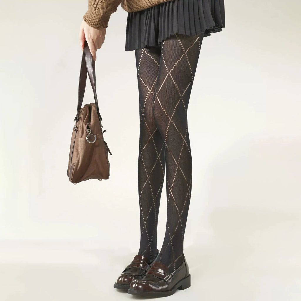 Geometric Pattern Nylon Mesh Pantyhose Tights