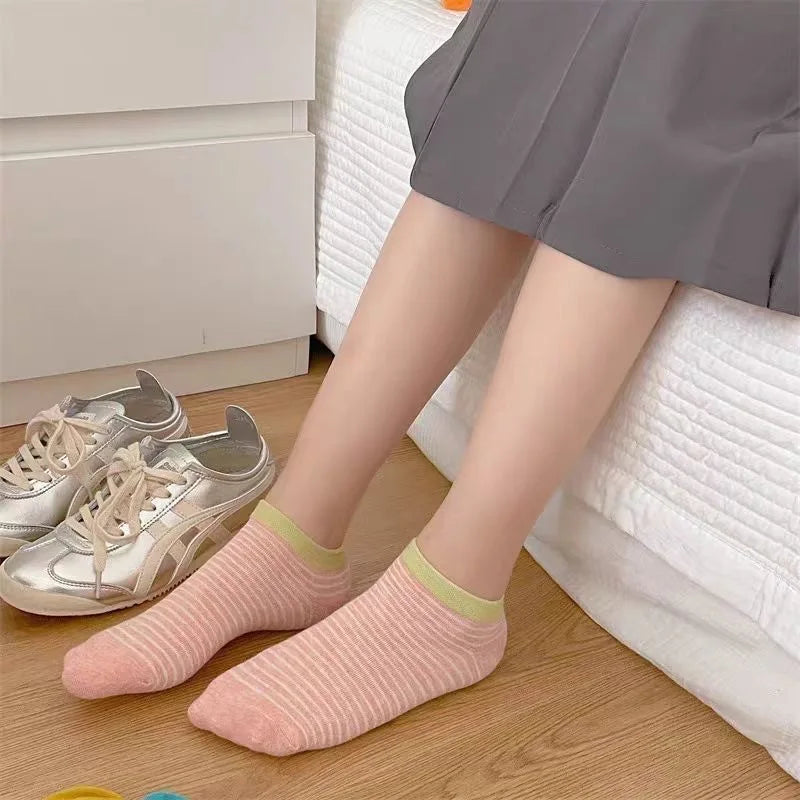 Polyester Elastane Low Cut Casual Socks 5 Pack