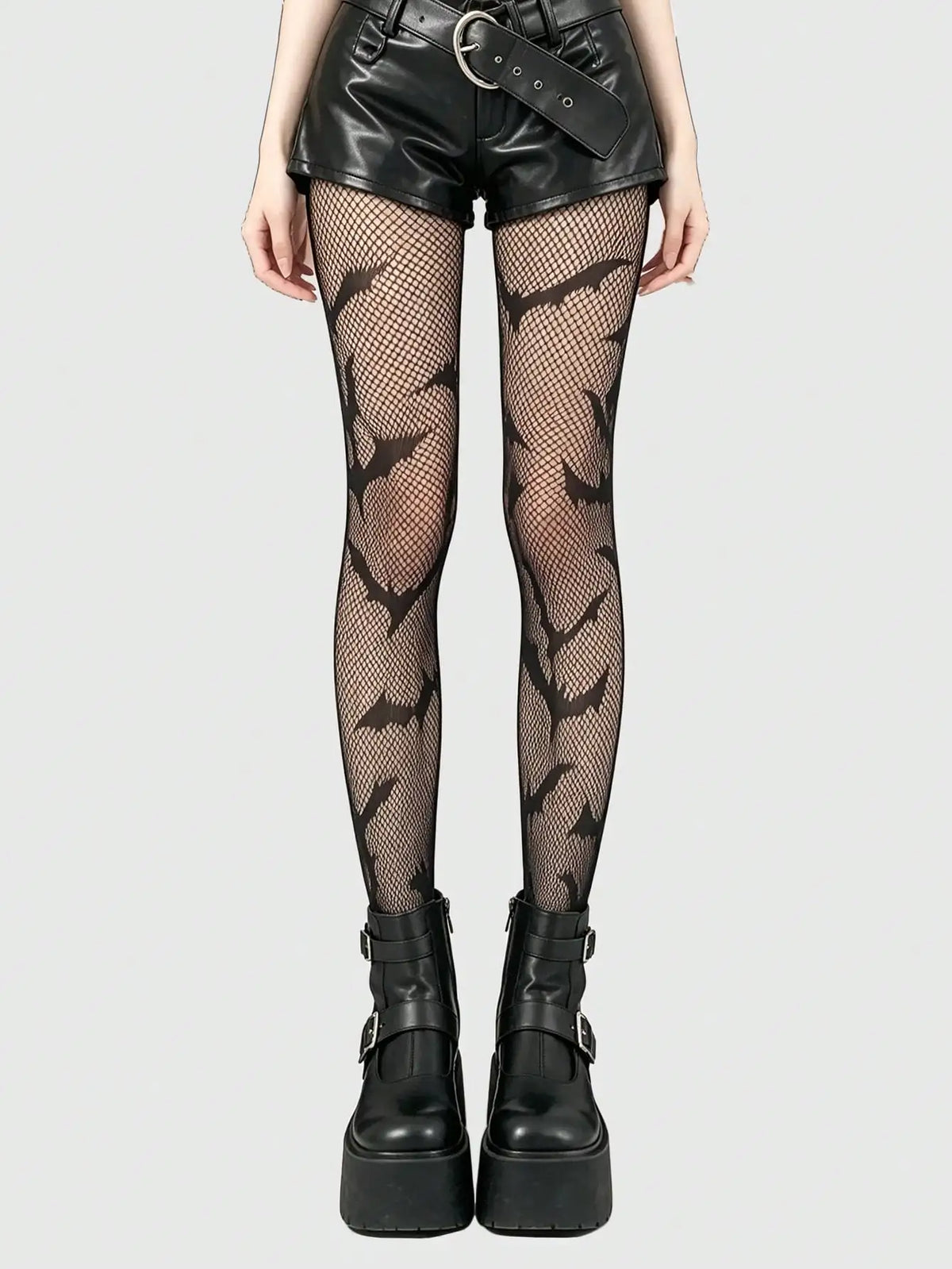 Polyester Elastane Fishnet Stockings Printed Pattern Tights