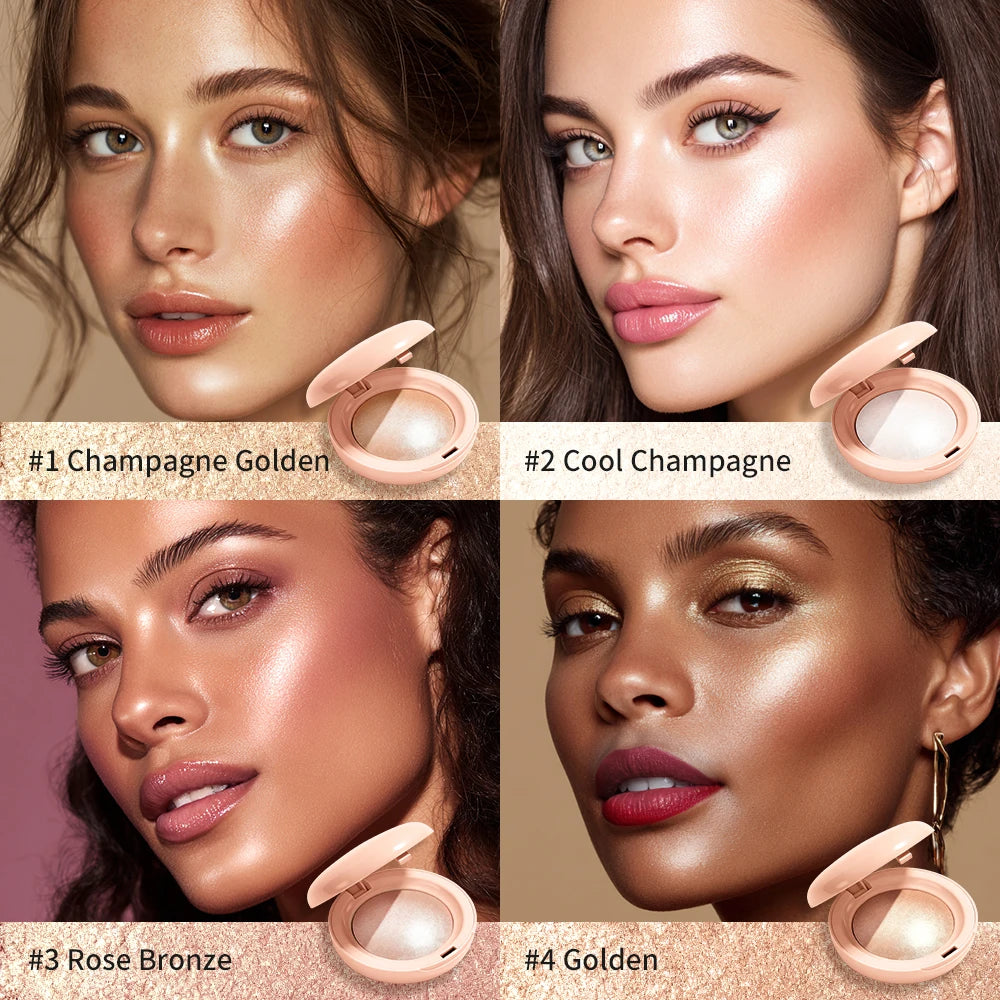 Baked Powder Highlighter Illuminator for Face - 4