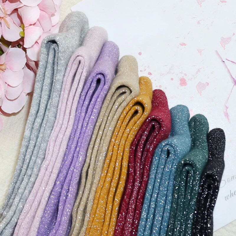 Metallic Knit Women Casual Socks