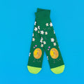 Cotton Blend Avocado Print Mid Calf Socks