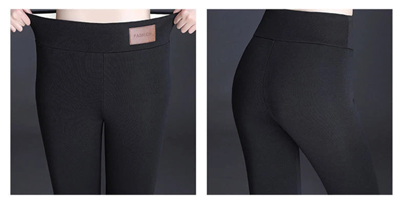 Fleece Lined Thermal Leggings High Waist Winter Warm Pants