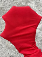 Red Polyester Translucent Slim Tights