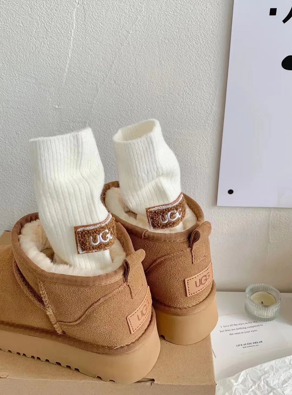 Thickened Polyester Mid Calf Knit Socks