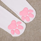 Polyester Nylon Thigh High Cat Paw Stockings