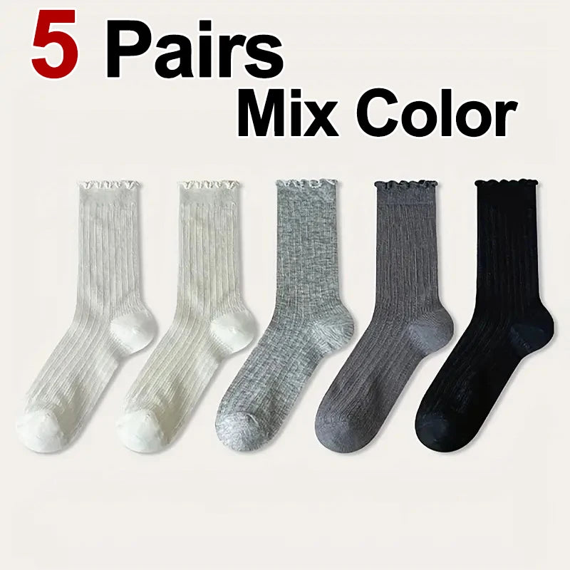 Polyester Elastane Mesh Mid Tube Casual Socks