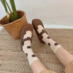 Polyester Elastane Polka Dot Mid Tube Casual Socks